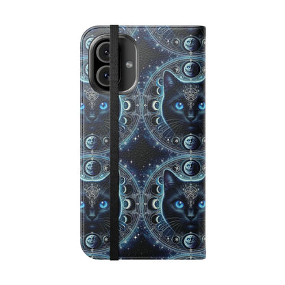 Cosmic Cat Flip Case - Stylish Galaxy Design for Cat Lovers Printify