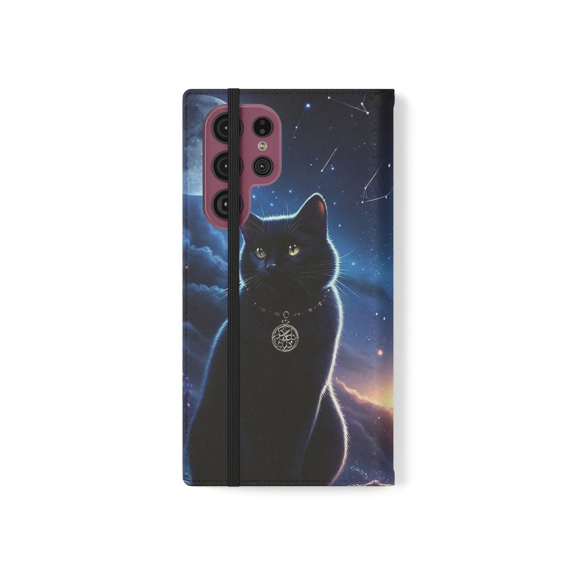 Artistic Flip Cases with pagan and Celestial Designs – Stylish Phone Wallet for Everyday Use. WitchyPets.com