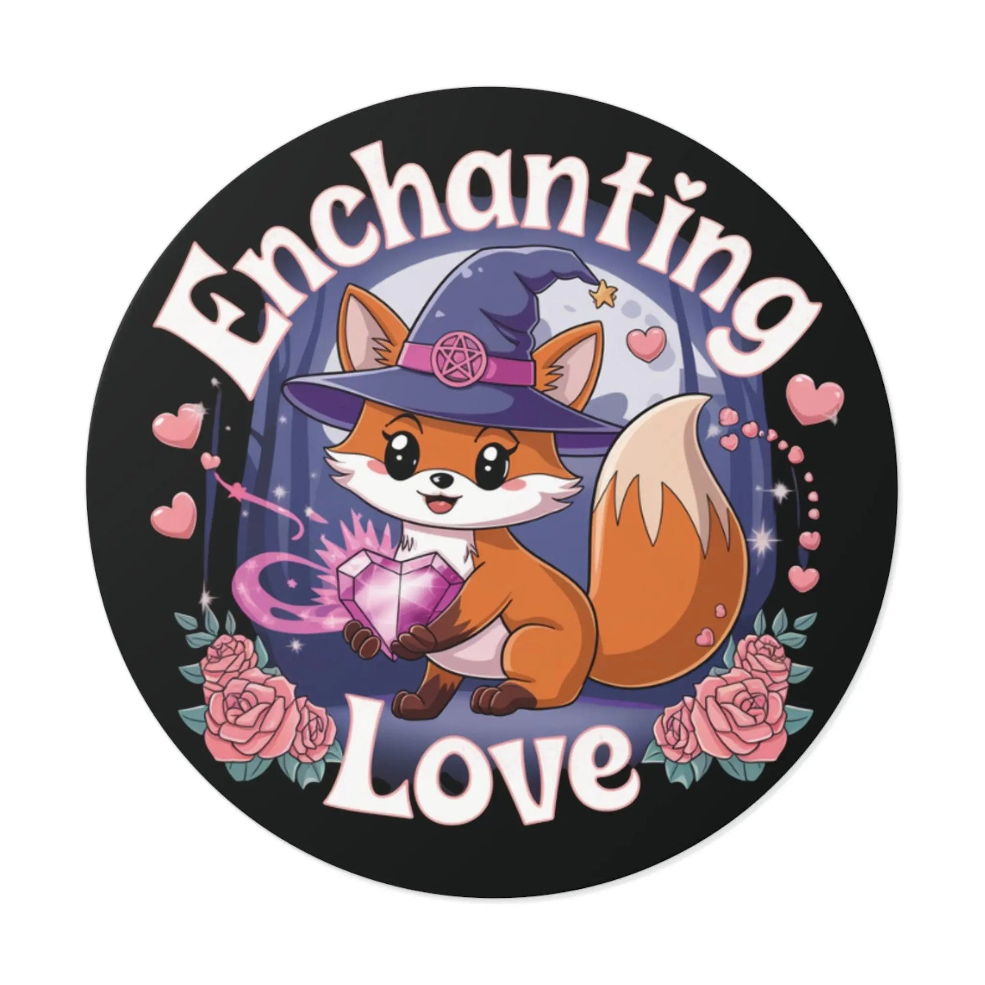 Wiccan Fox Vinyl Stickers Printify