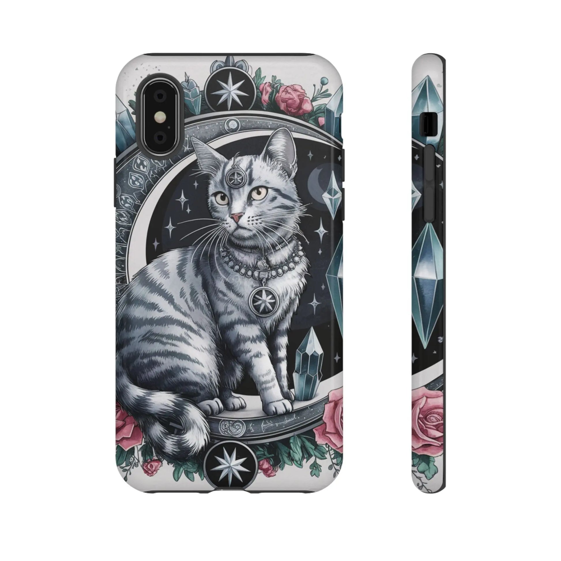 Celestial Pagan Cat iPhone Tough Case – Durable & Mystical Design Printify