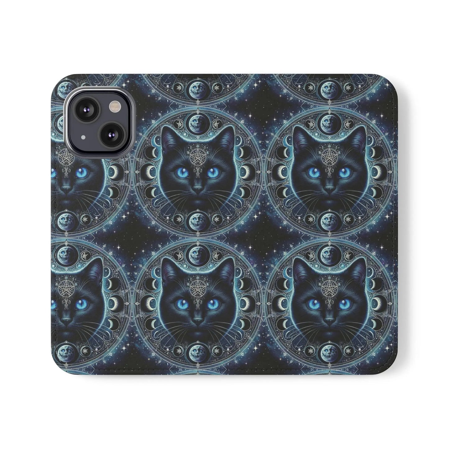 Cosmic Cat Flip Case - Stylish Galaxy Design for Cat Lovers Printify