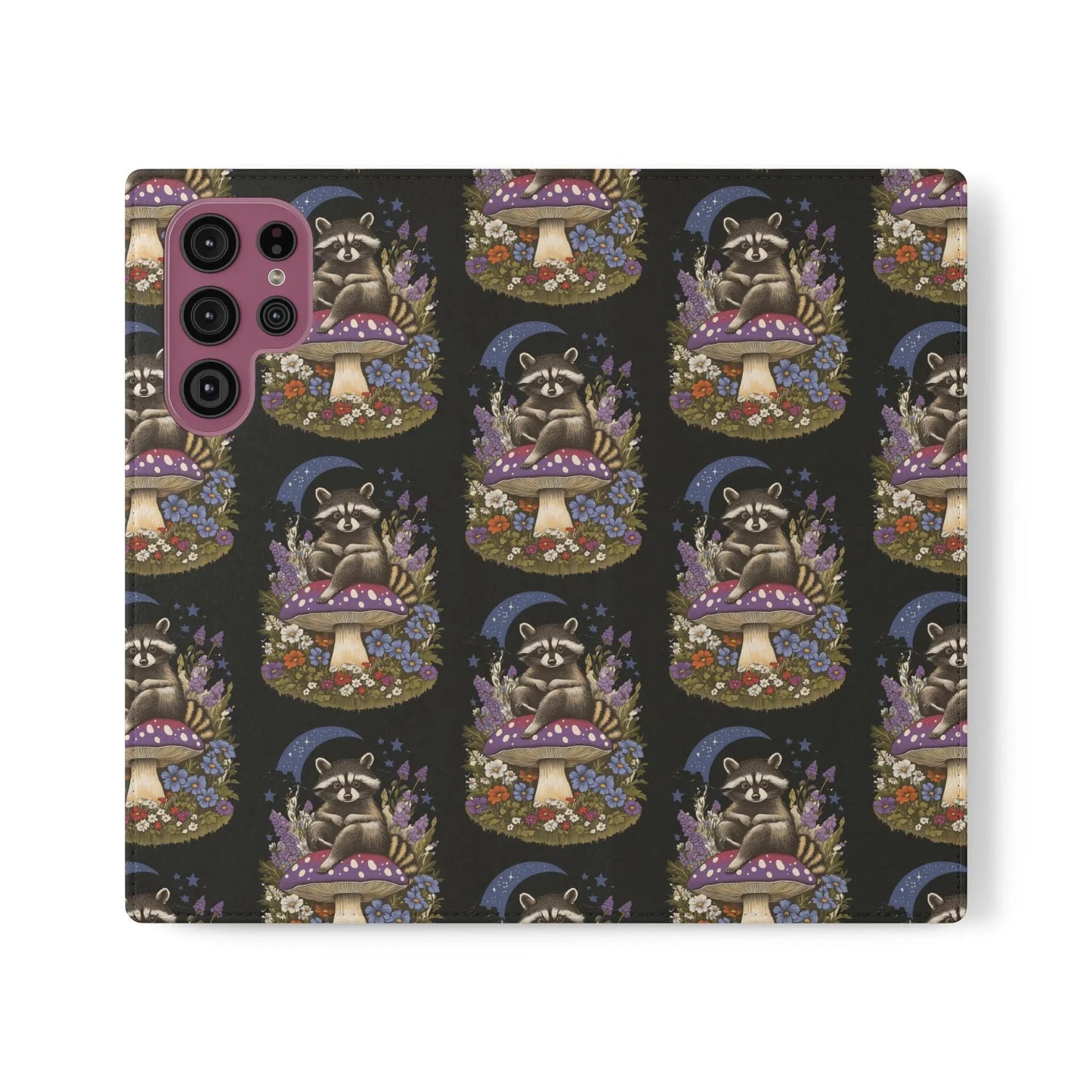 Raccoon Flip Case - Whimsical Wildlife Design for Phone Protection Printify