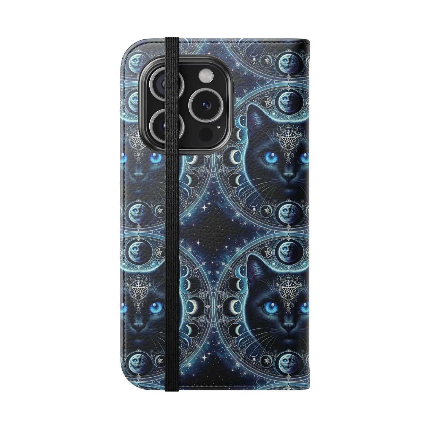 Cosmic Cat Flip Case - Stylish Galaxy Design for Cat Lovers Printify