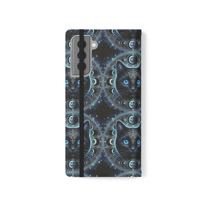 Cosmic Cat Flip Case - Stylish Galaxy Design for Cat Lovers Printify