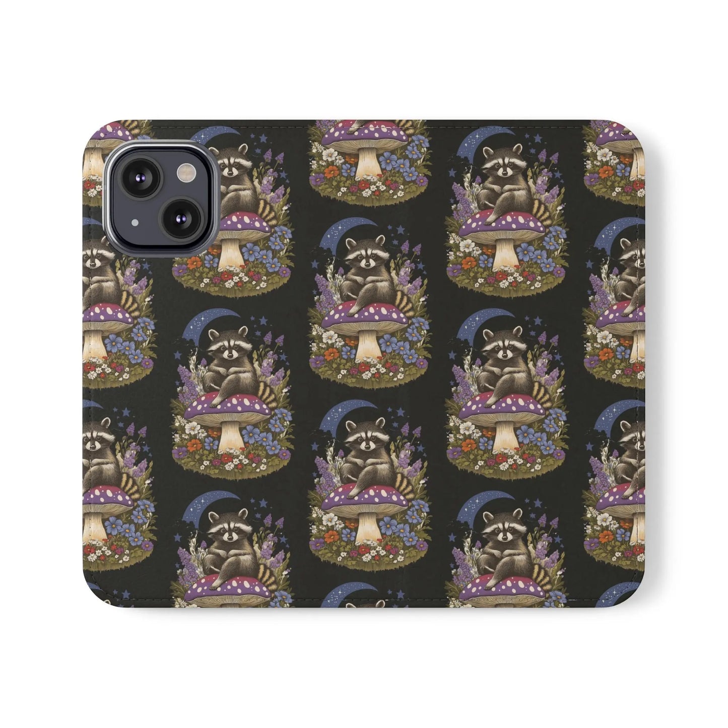 Raccoon Flip Case - Whimsical Wildlife Design for Phone Protection Printify