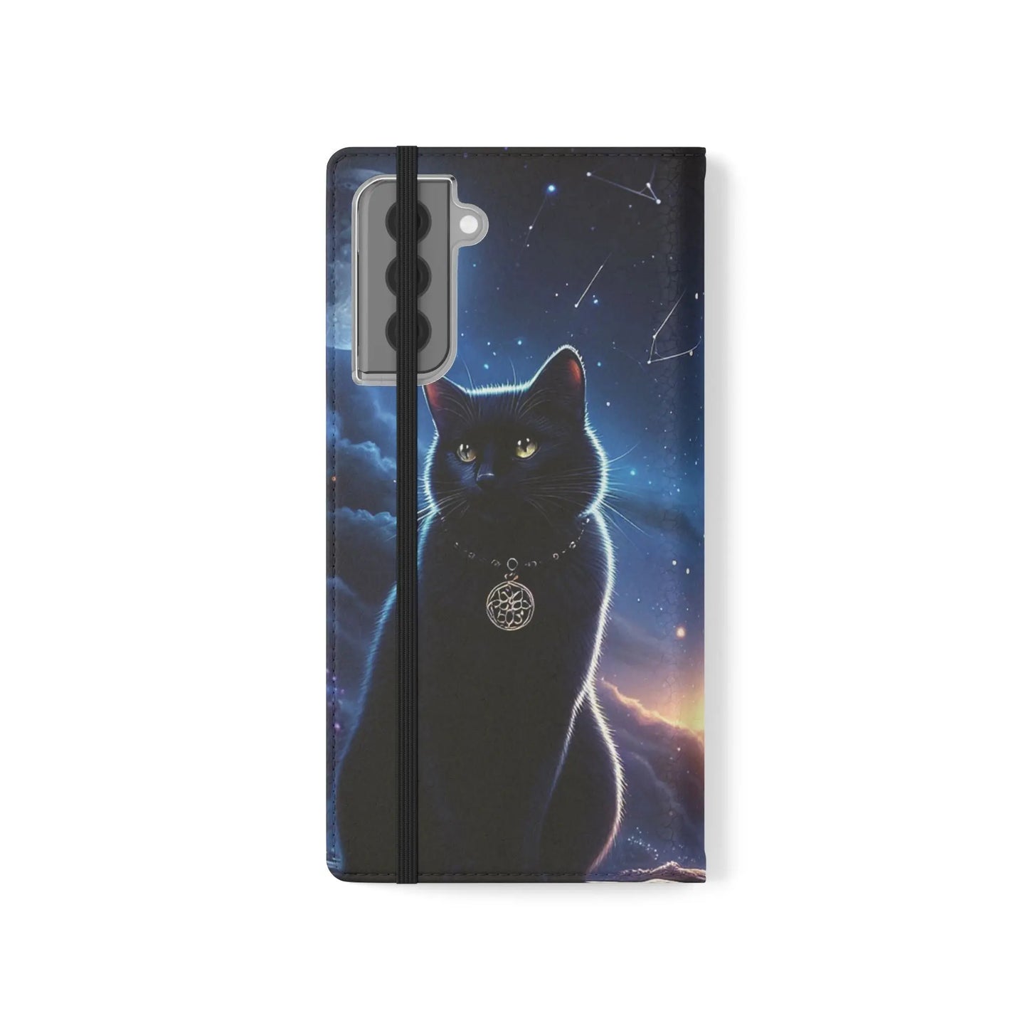 Artistic Flip Cases with pagan and Celestial Designs – Stylish Phone Wallet for Everyday Use. WitchyPets.com