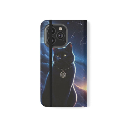 Artistic Flip Cases with pagan and Celestial Designs – Stylish Phone Wallet for Everyday Use. WitchyPets.com