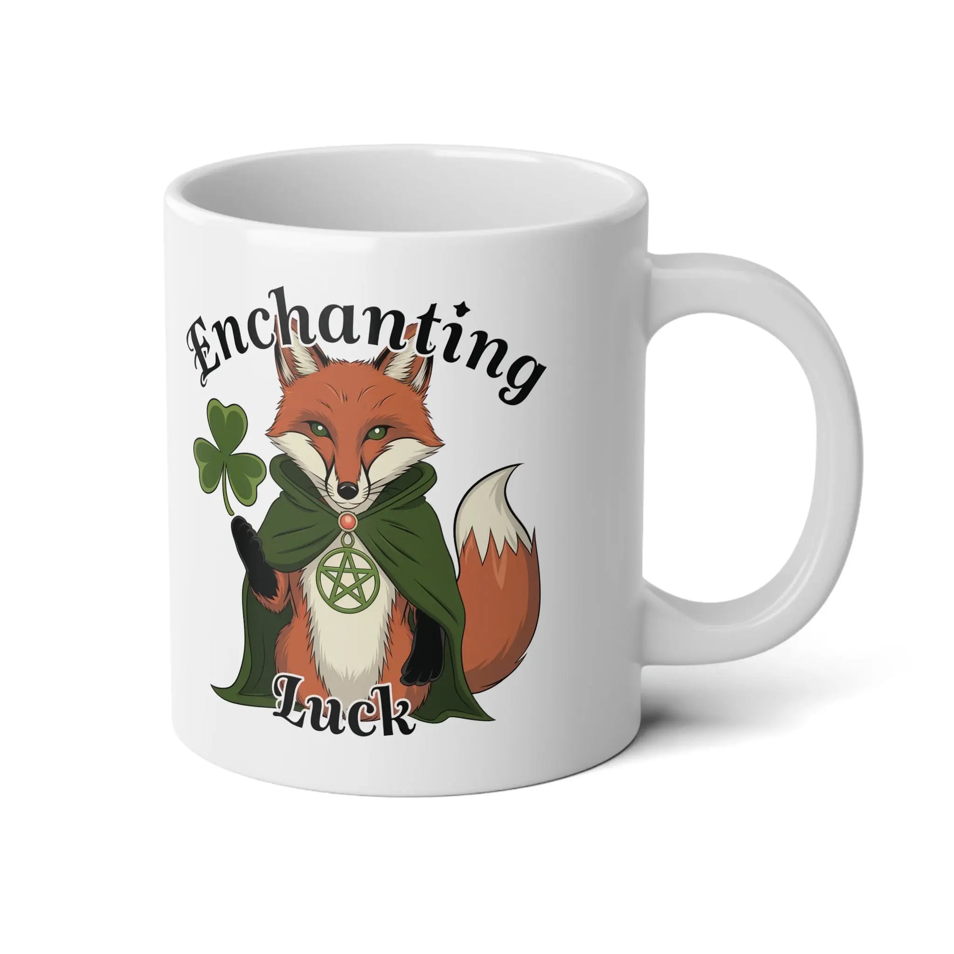 Enchanting Fox 20oz Jumbo Mug for St. Patrick's Day Printify