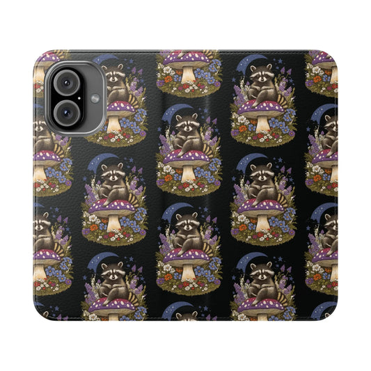 Raccoon Flip Case - Whimsical Wildlife Design for Phone Protection Printify