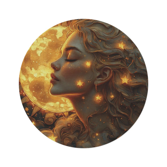 Celestial Lady Sun Area Round Rug Printify