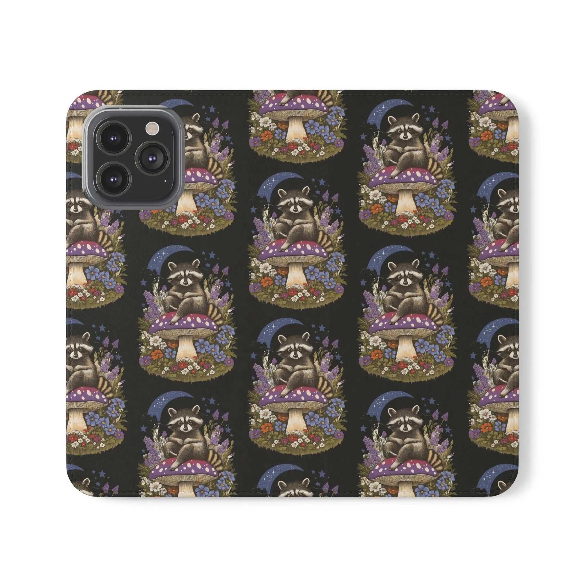 Raccoon Flip Case - Whimsical Wildlife Design for Phone Protection Printify