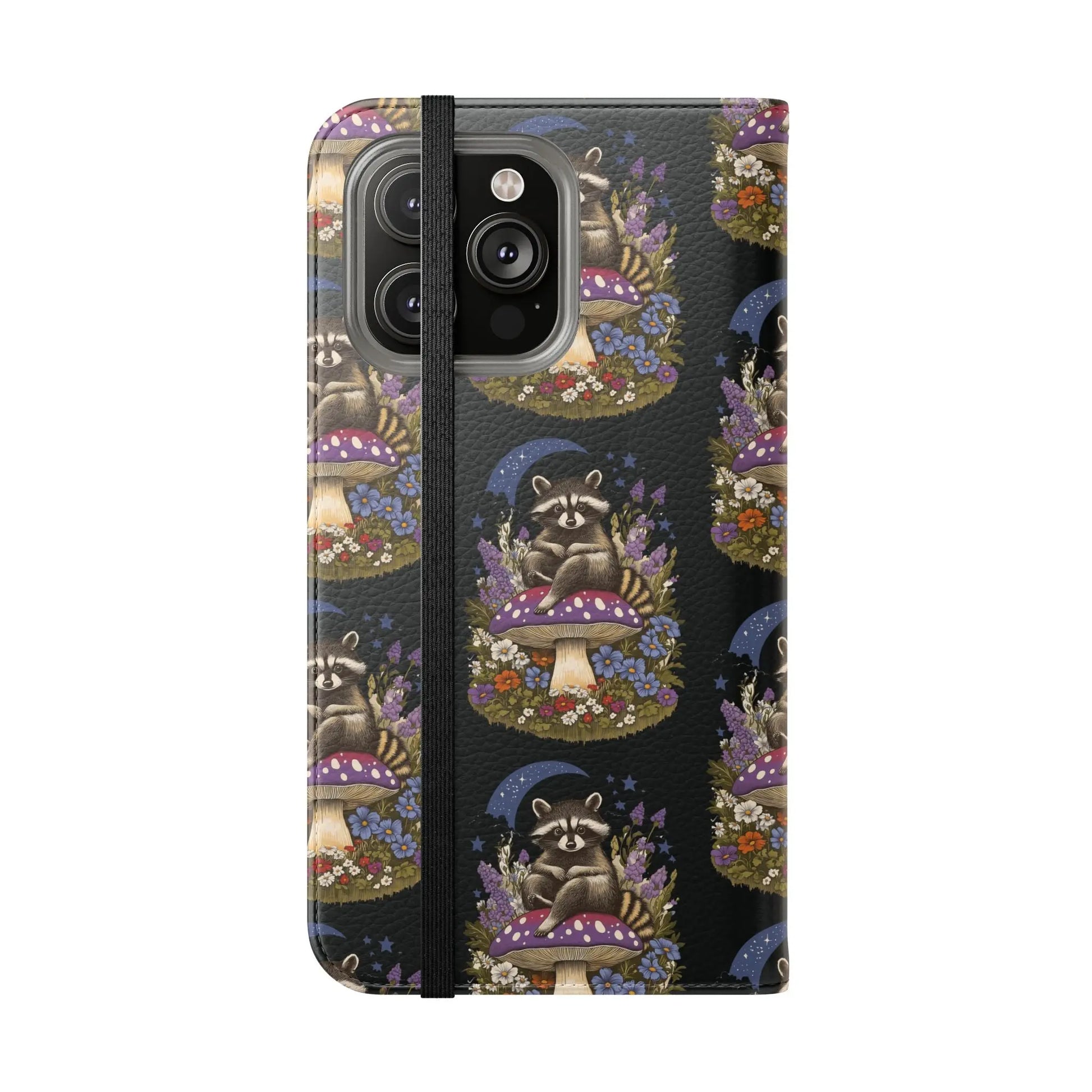 Raccoon Flip Case - Whimsical Wildlife Design for Phone Protection Printify