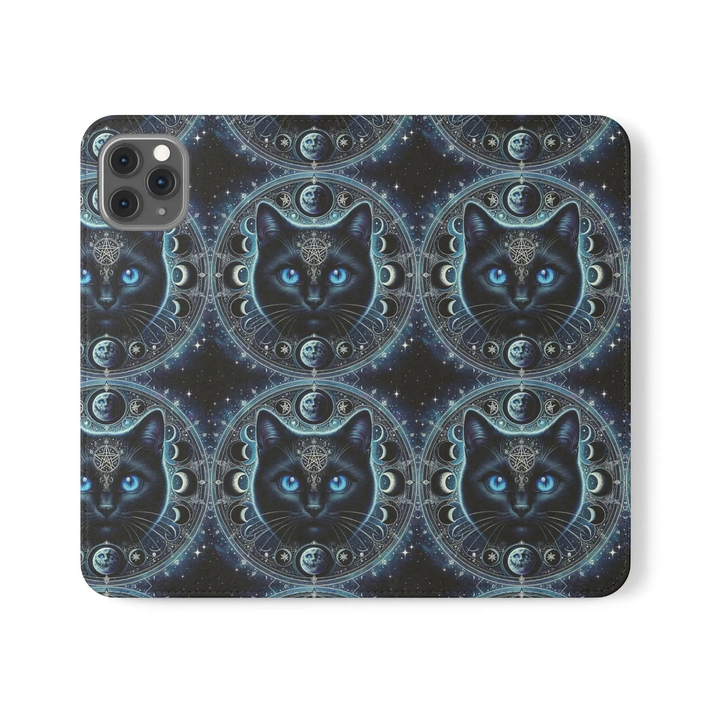 Cosmic Cat Flip Case - Stylish Galaxy Design for Cat Lovers Printify