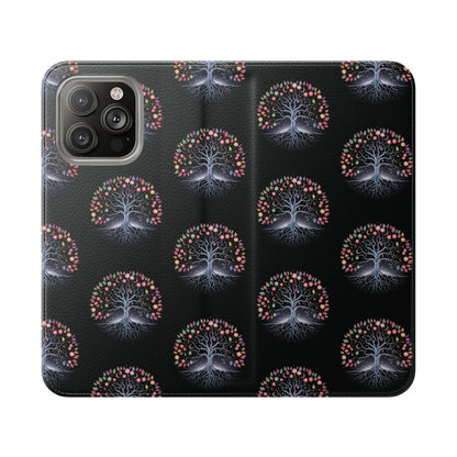 Artistic Tree Design Flip Case for Phones – Stylish & Functional- WitchyPets.com