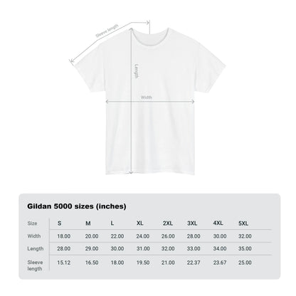 Size chart for St. Patty Day Tee, including measurements for sizes Small to XL. witchypets.com