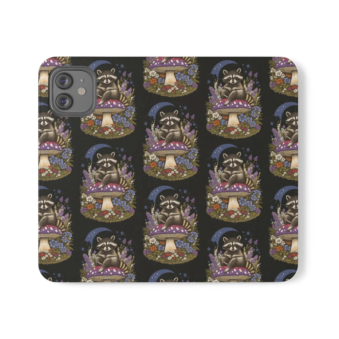 Raccoon Flip Case - Whimsical Wildlife Design for Phone Protection Printify