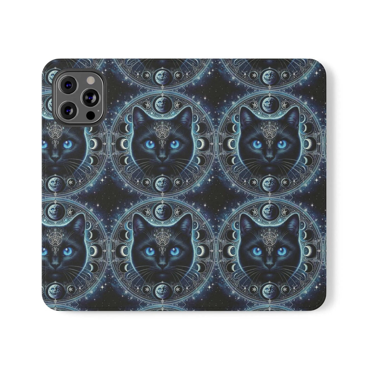 Cosmic Cat Flip Case - Stylish Galaxy Design for Cat Lovers Printify