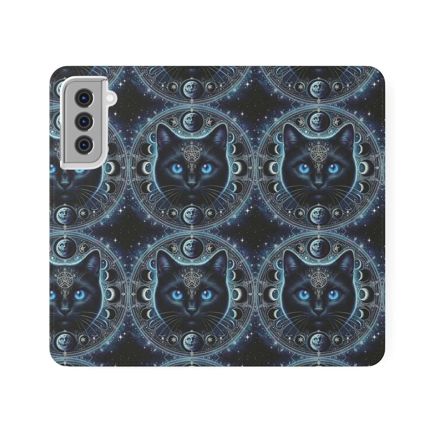 Cosmic Cat Flip Case - Stylish Galaxy Design for Cat Lovers Printify