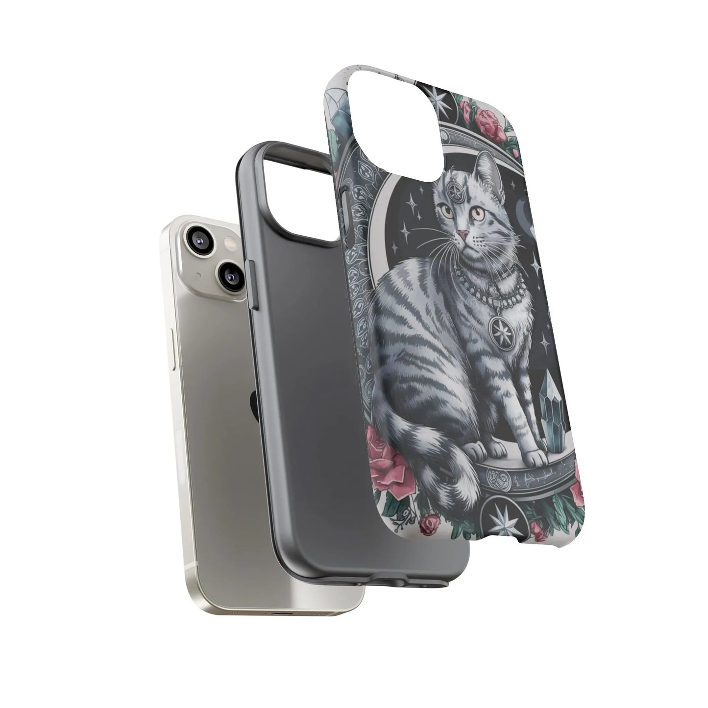 Celestial Pagan Cat iPhone Tough Case – Durable & Mystical Design Printify