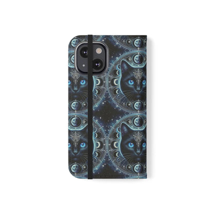 Cosmic Cat Flip Case - Stylish Galaxy Design for Cat Lovers Printify