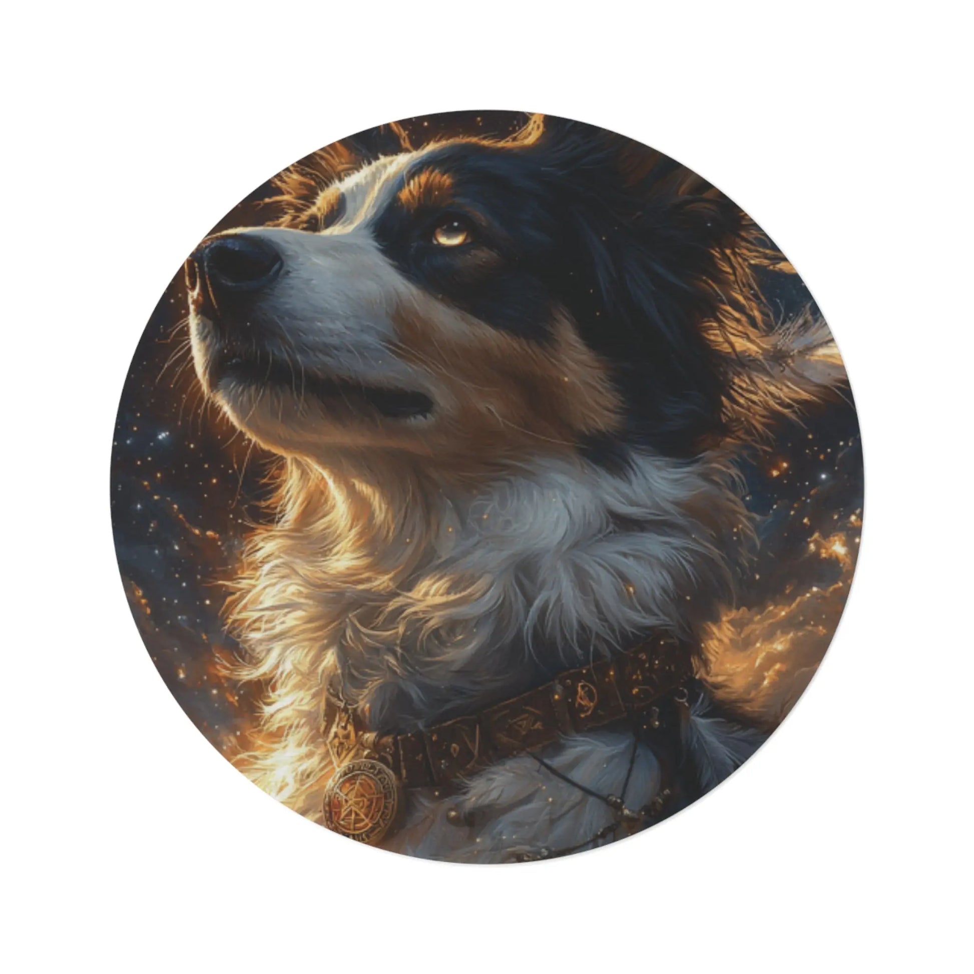 Celestial Australian Shephard Round Area Rug Printify