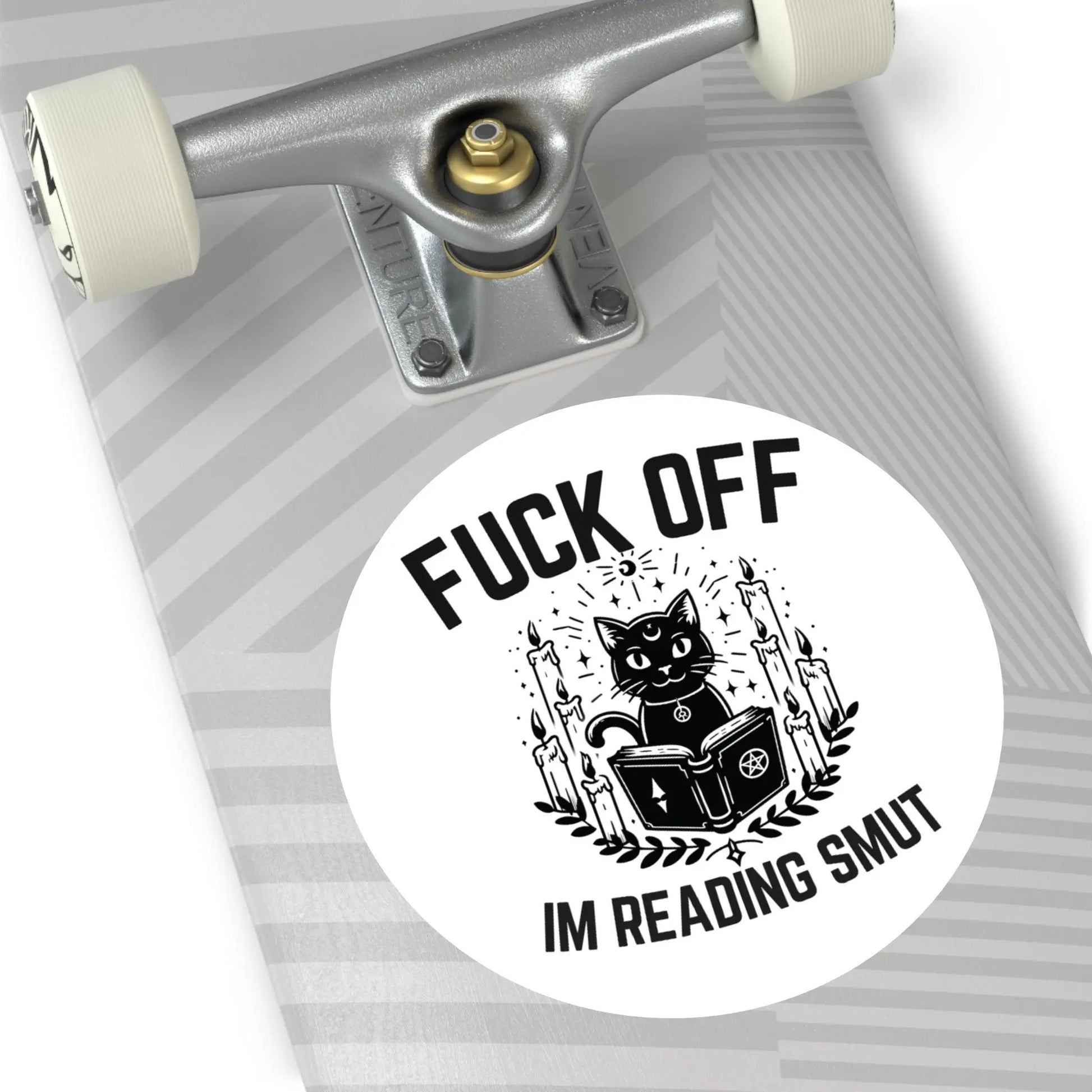 Vinyl Stickers - Fu** Off Im Reading Smut Black Wiccan Humor Design Printify