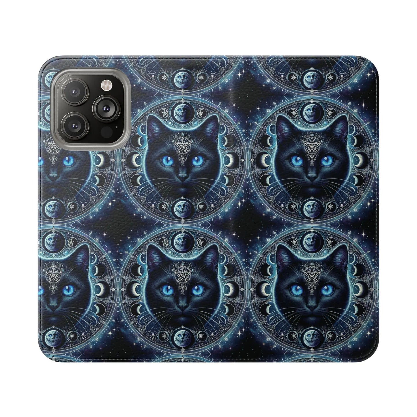 Cosmic Cat Flip Case - Stylish Galaxy Design for Cat Lovers Printify