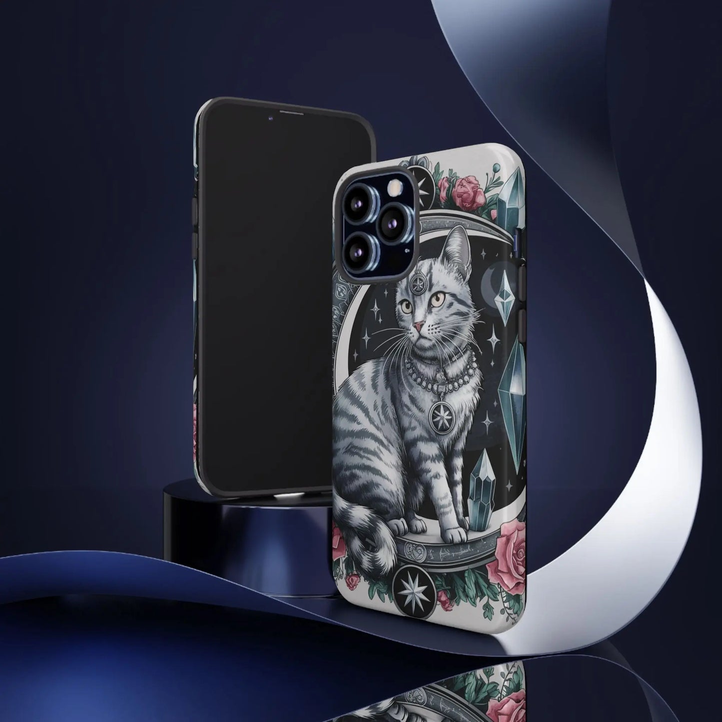 Celestial Pagan Cat iPhone Tough Case – Durable & Mystical Design Printify