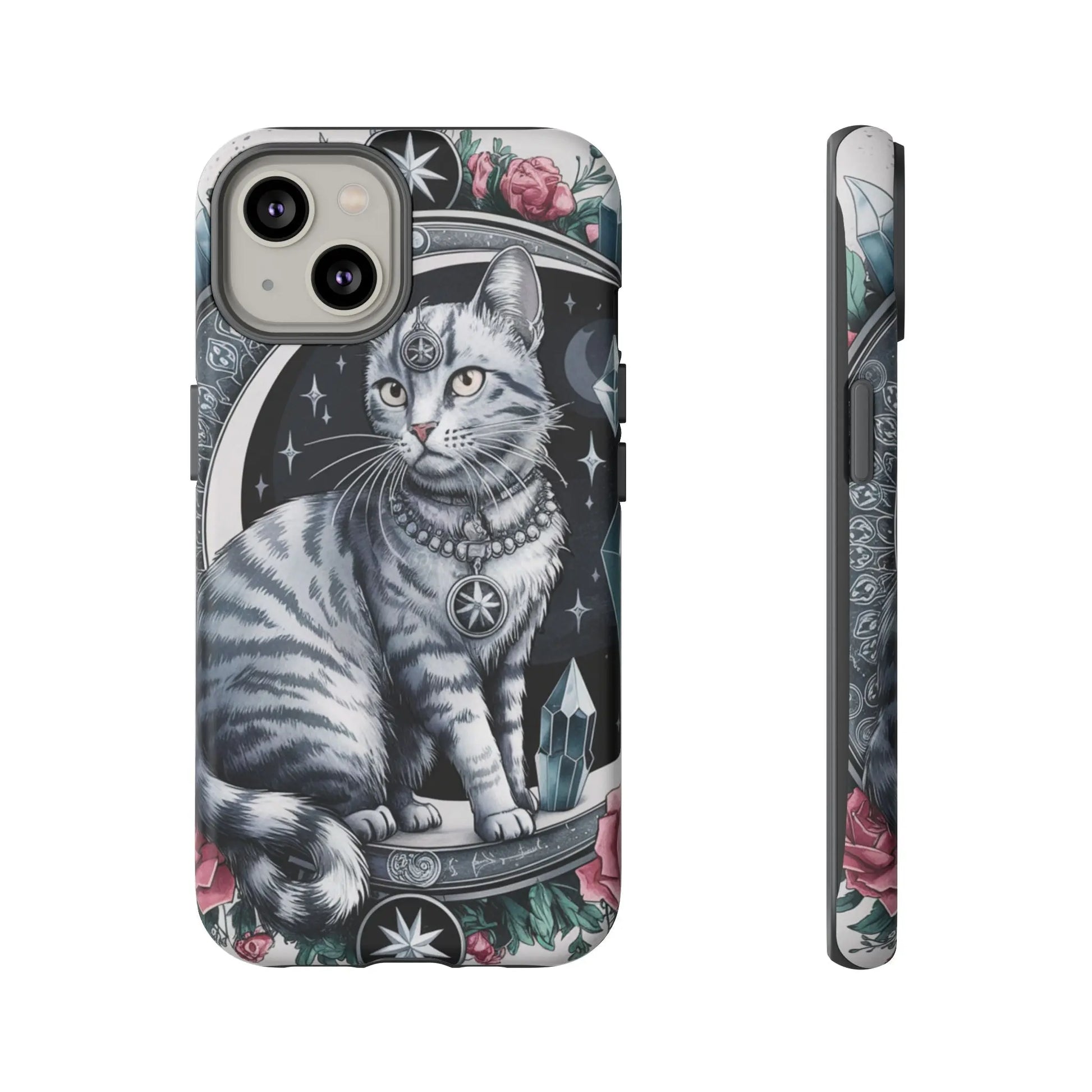 Celestial Pagan Cat iPhone Tough Case – Durable & Mystical Design Printify