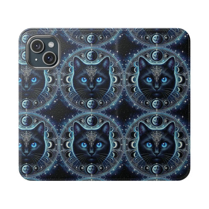 Cosmic Cat Flip Case - Stylish Galaxy Design for Cat Lovers Printify