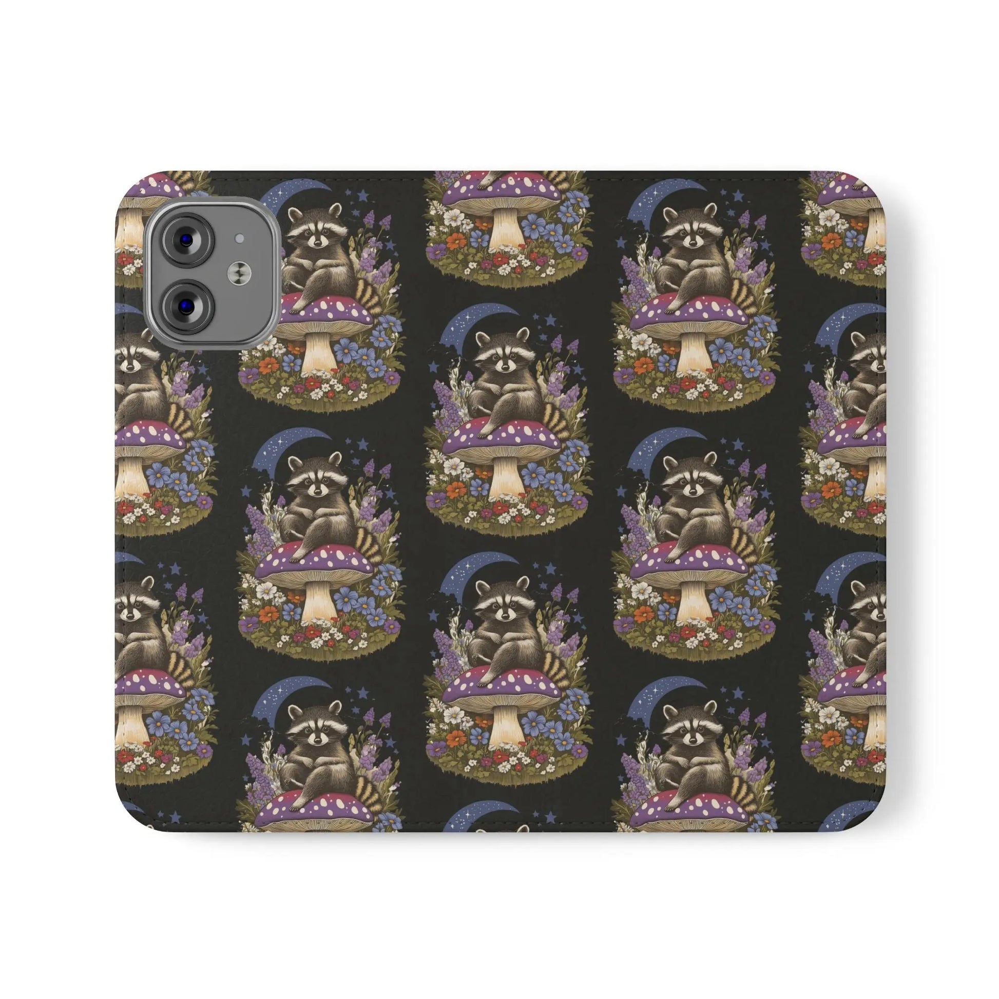 Raccoon Flip Case - Whimsical Wildlife Design for Phone Protection Printify