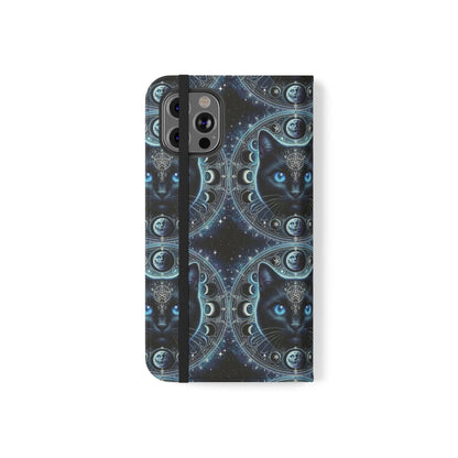 Cosmic Cat Flip Case - Stylish Galaxy Design for Cat Lovers Printify