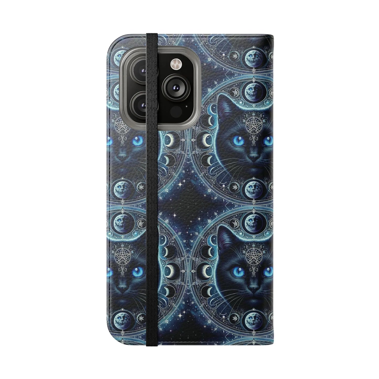 Cosmic Cat Flip Case - Stylish Galaxy Design for Cat Lovers Printify