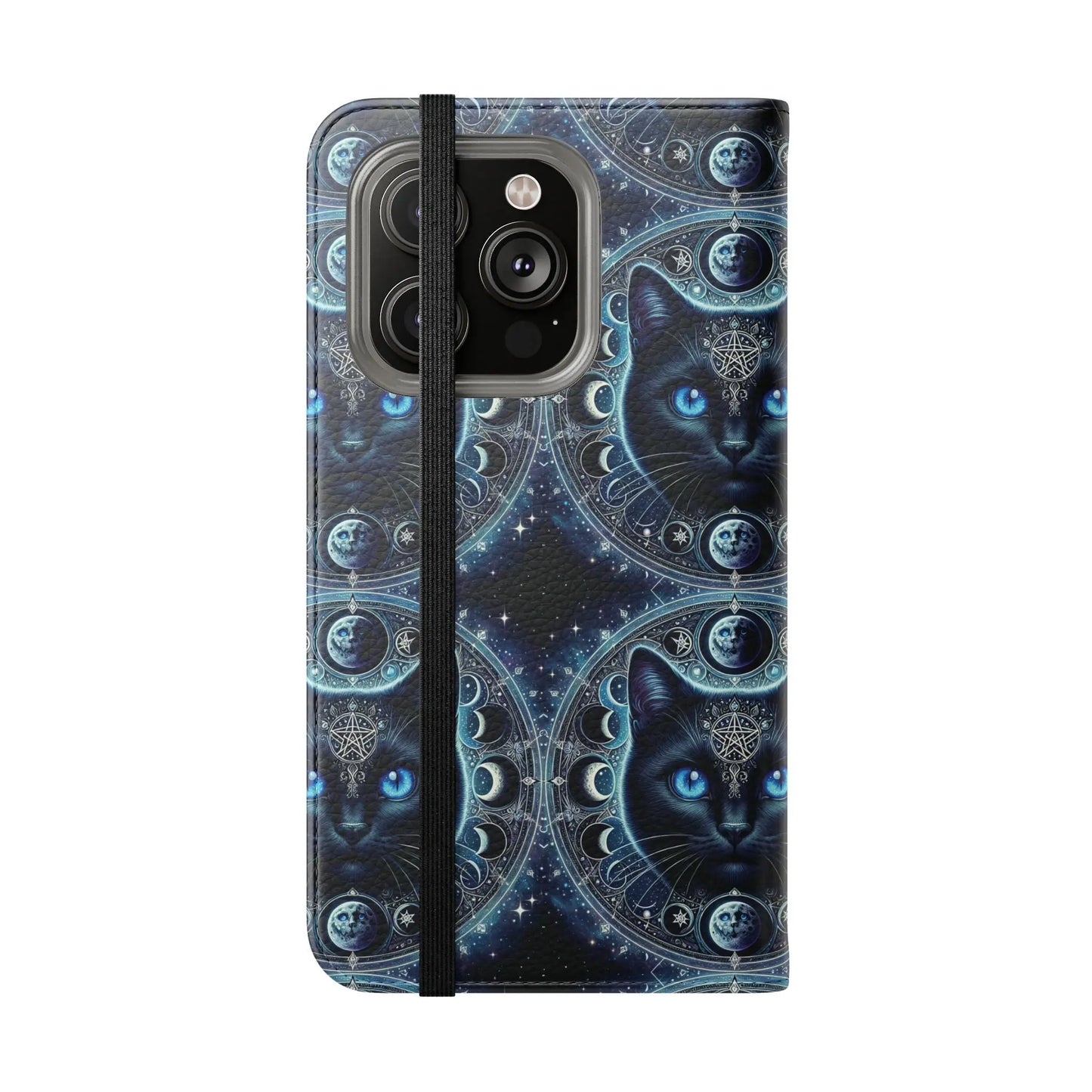 Cosmic Cat Flip Case - Stylish Galaxy Design for Cat Lovers Printify