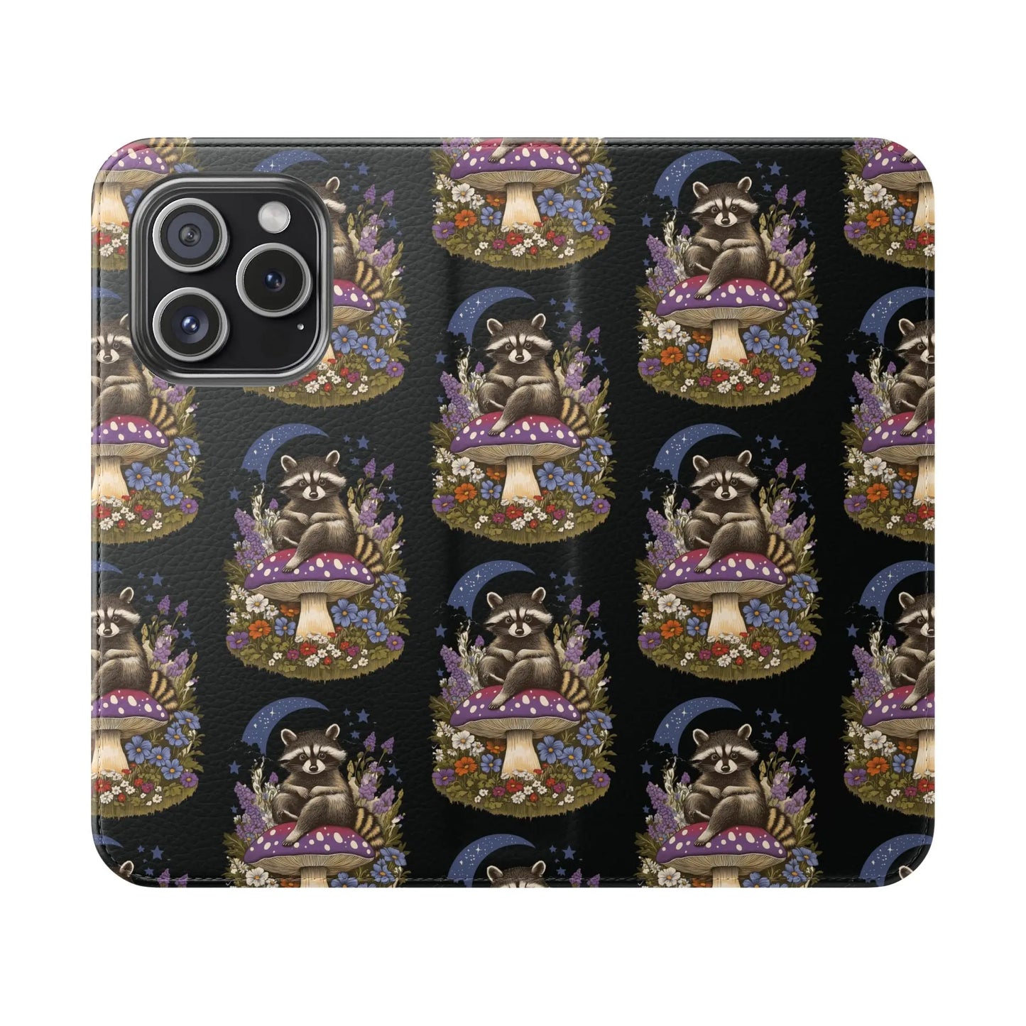 Raccoon Flip Case - Whimsical Wildlife Design for Phone Protection Printify