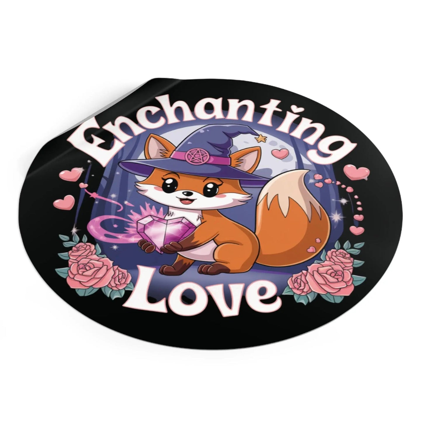 Wiccan Fox Vinyl Stickers Printify