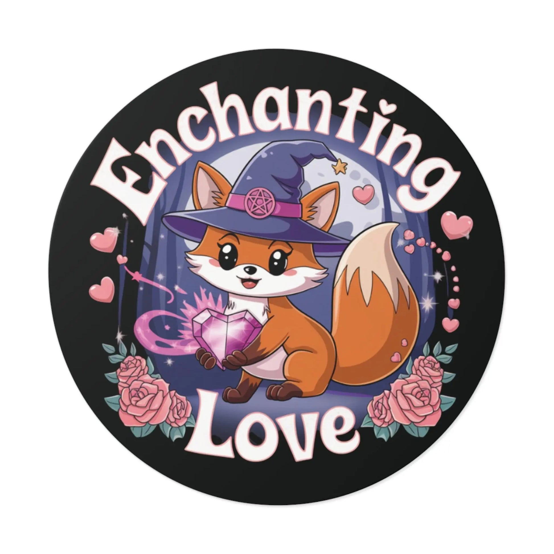 Wiccan Fox Vinyl Stickers Printify