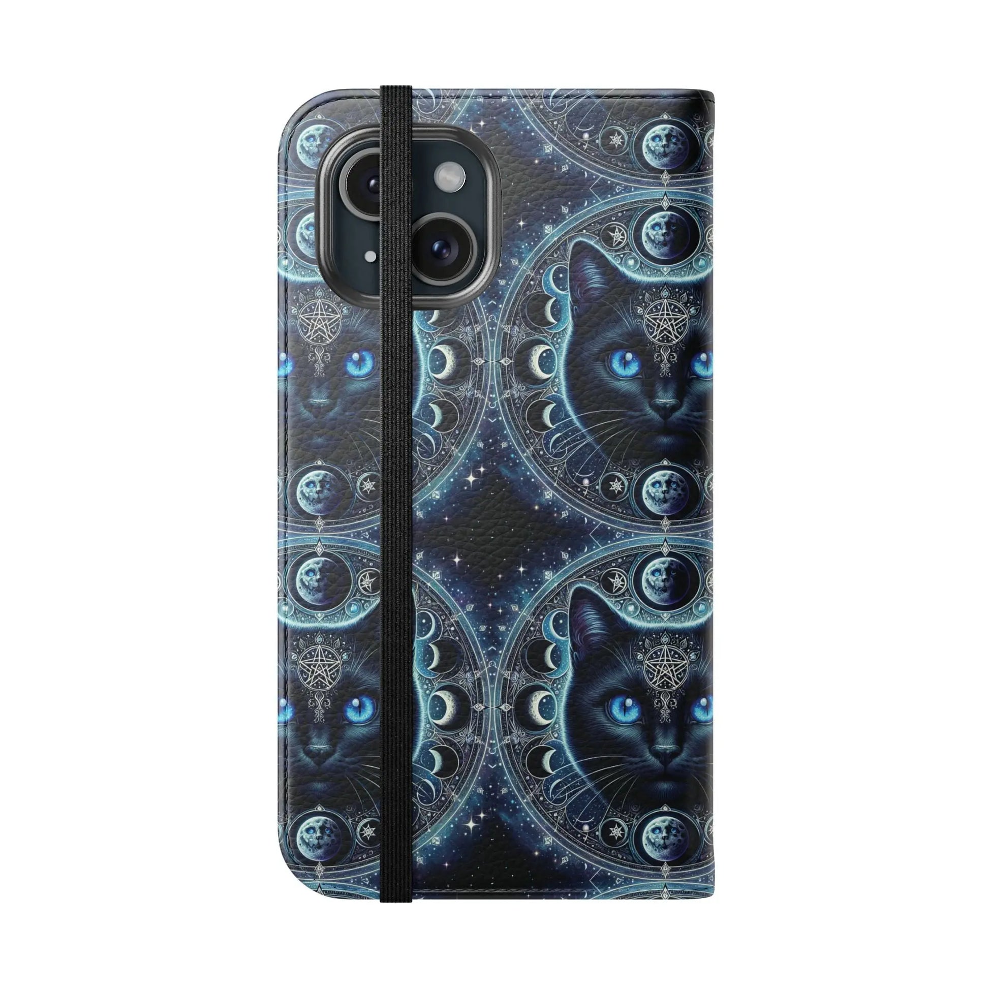 Cosmic Cat Flip Case - Stylish Galaxy Design for Cat Lovers Printify