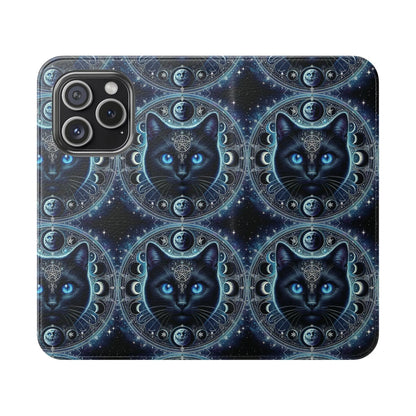 Cosmic Cat Flip Case - Stylish Galaxy Design for Cat Lovers Printify