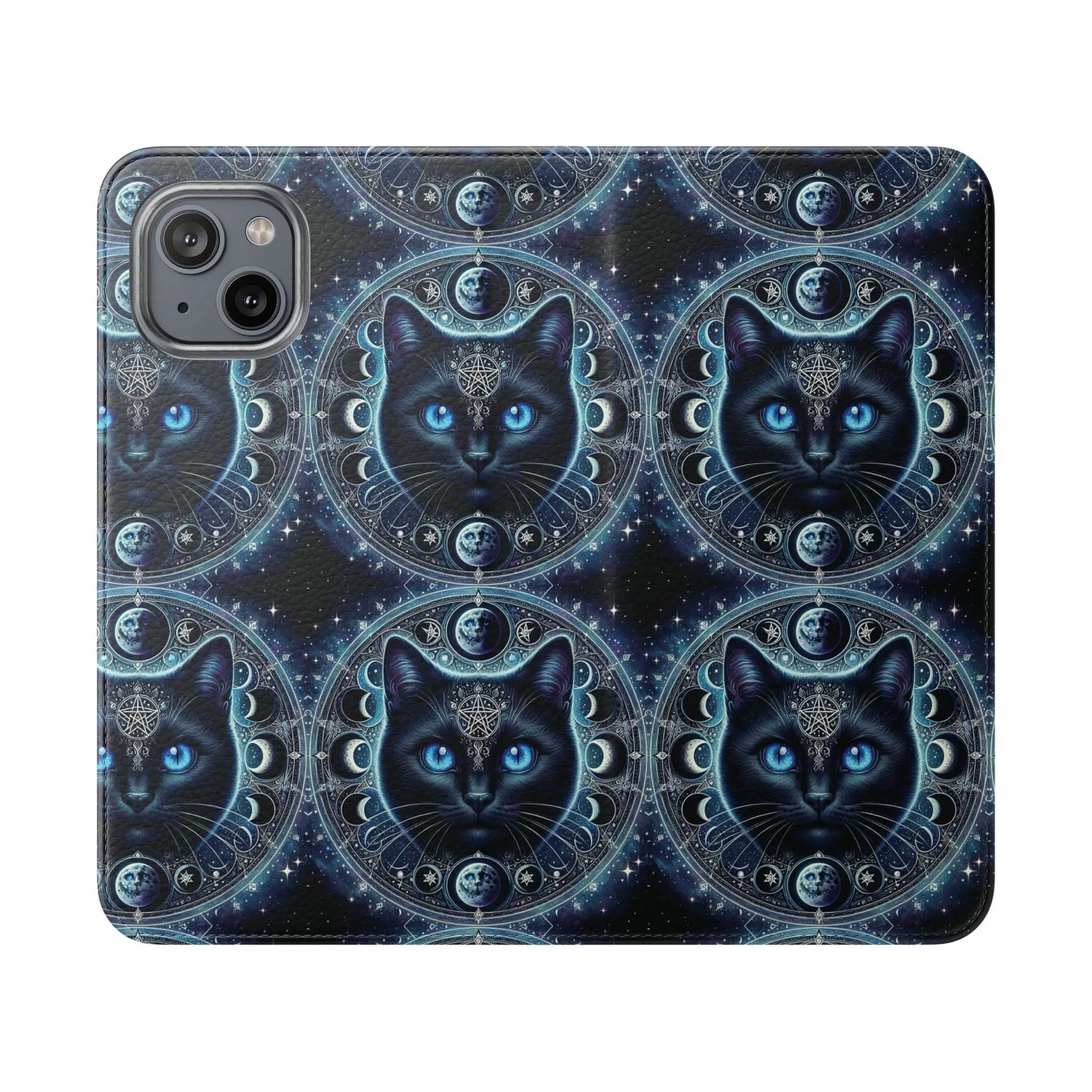 Cosmic Cat Flip Case - Stylish Galaxy Design for Cat Lovers Printify