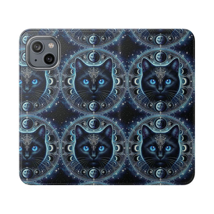 Cosmic Cat Flip Case - Stylish Galaxy Design for Cat Lovers Printify