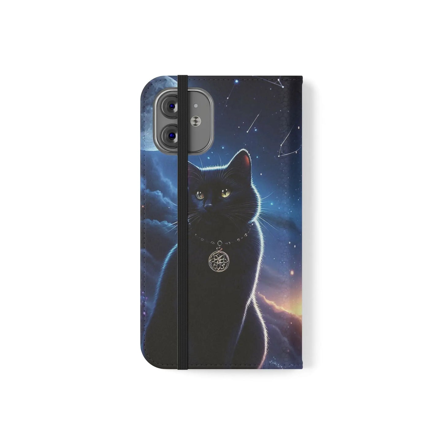 Artistic Flip Cases with pagan and Celestial Designs – Stylish Phone Wallet for Everyday Use. WitchyPets.com