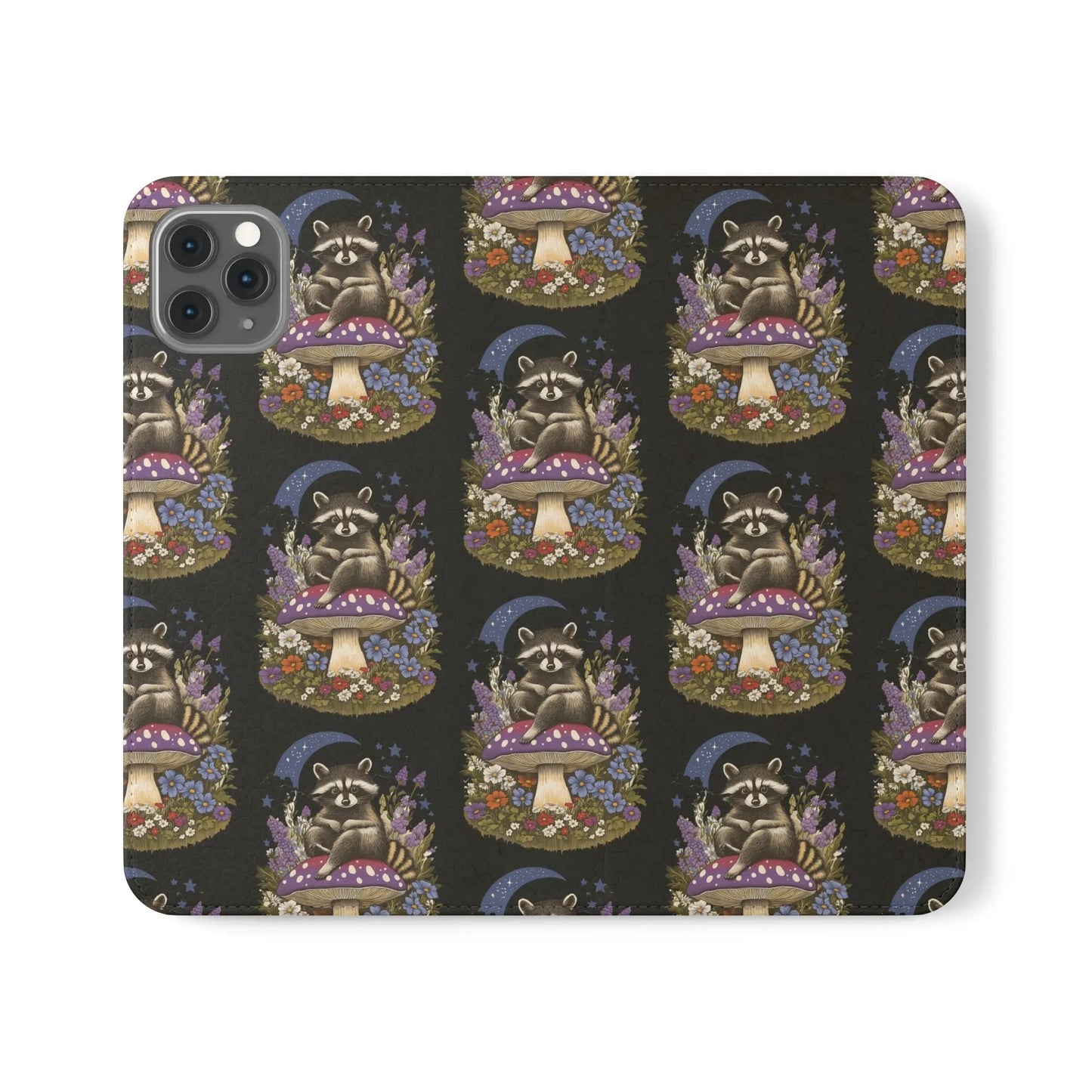 Raccoon Flip Case - Whimsical Wildlife Design for Phone Protection Printify