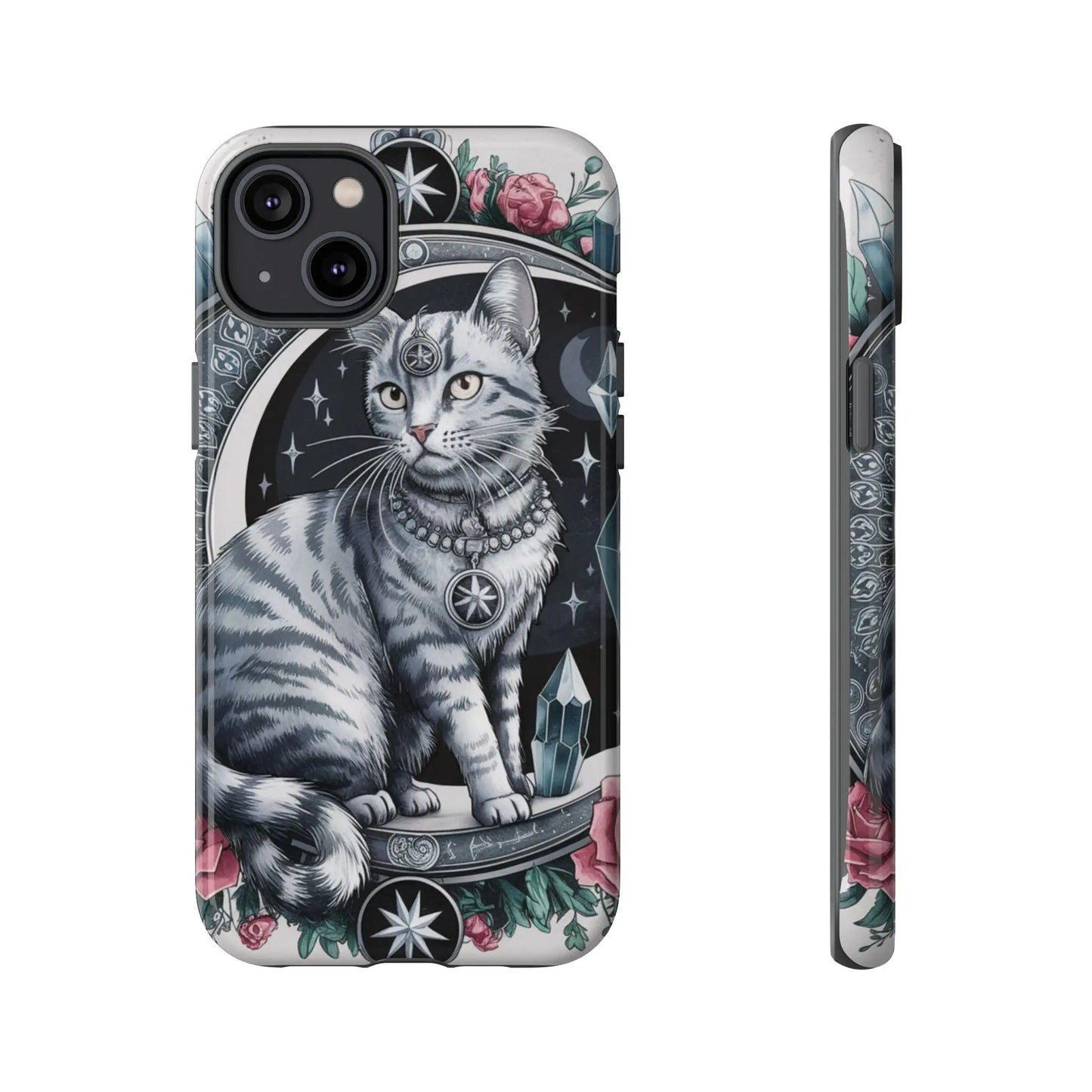 Celestial Pagan Cat iPhone Tough Case – Durable & Mystical Design Printify