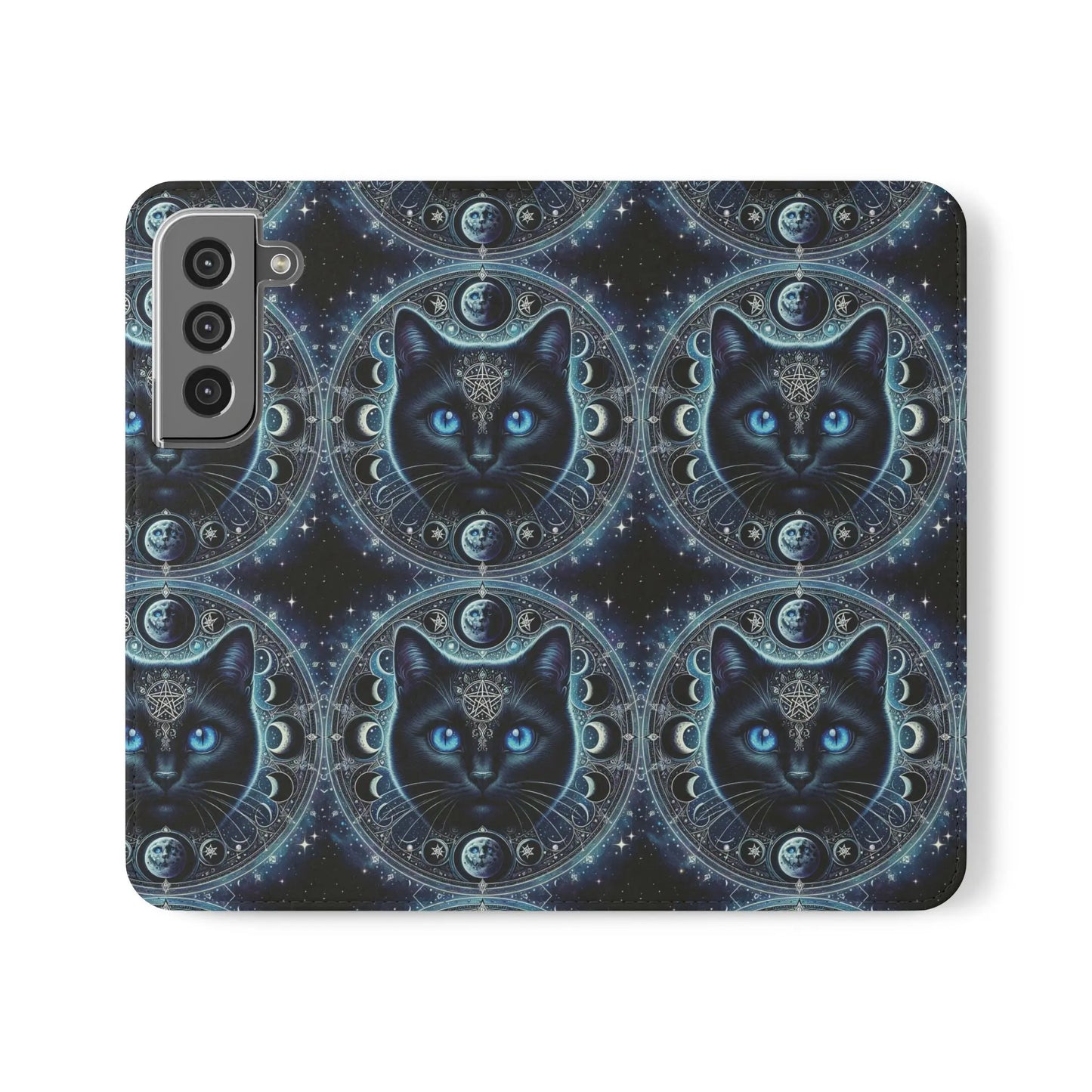 Cosmic Cat Flip Case - Stylish Galaxy Design for Cat Lovers Printify