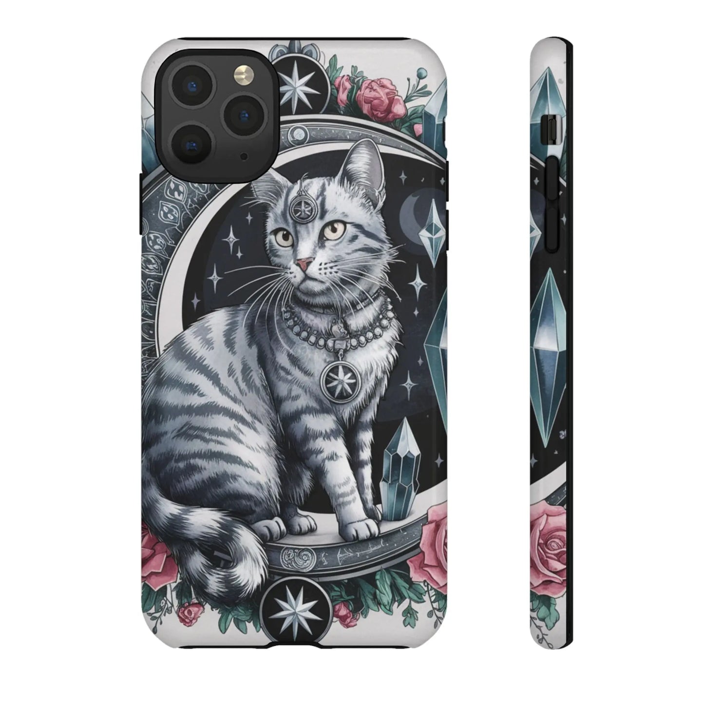 Celestial Pagan Cat iPhone Tough Case – Durable & Mystical Design Printify