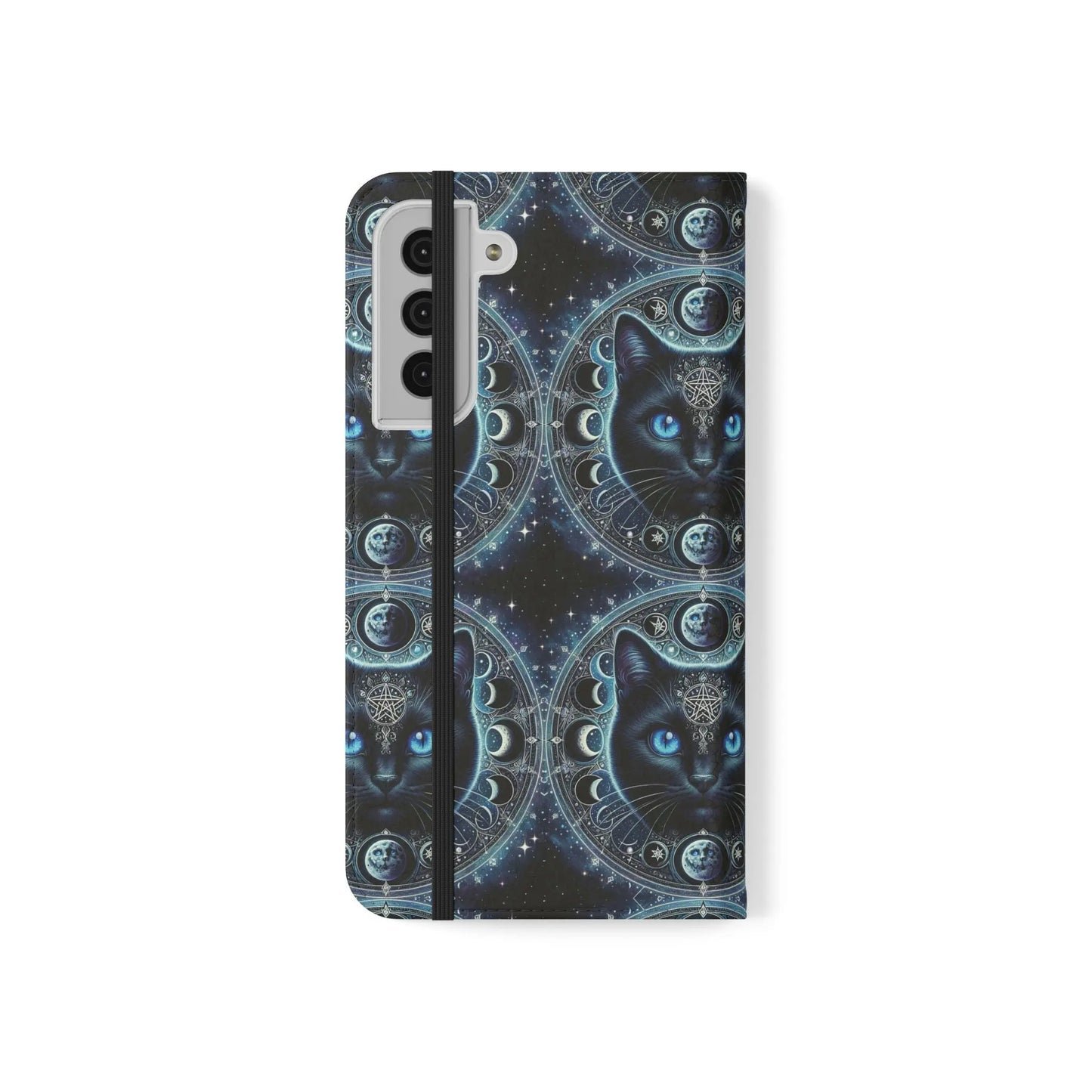 Cosmic Cat Flip Case - Stylish Galaxy Design for Cat Lovers Printify