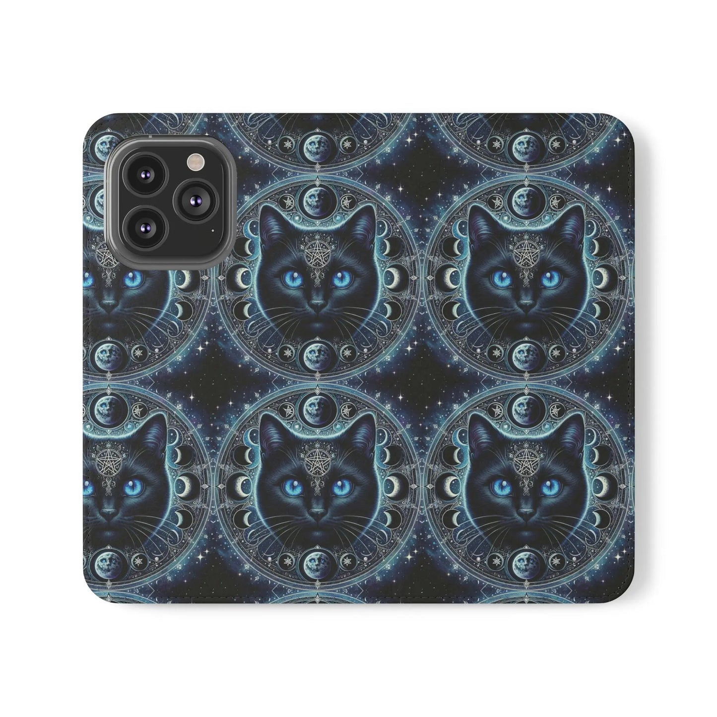 Cosmic Cat Flip Case - Stylish Galaxy Design for Cat Lovers Printify