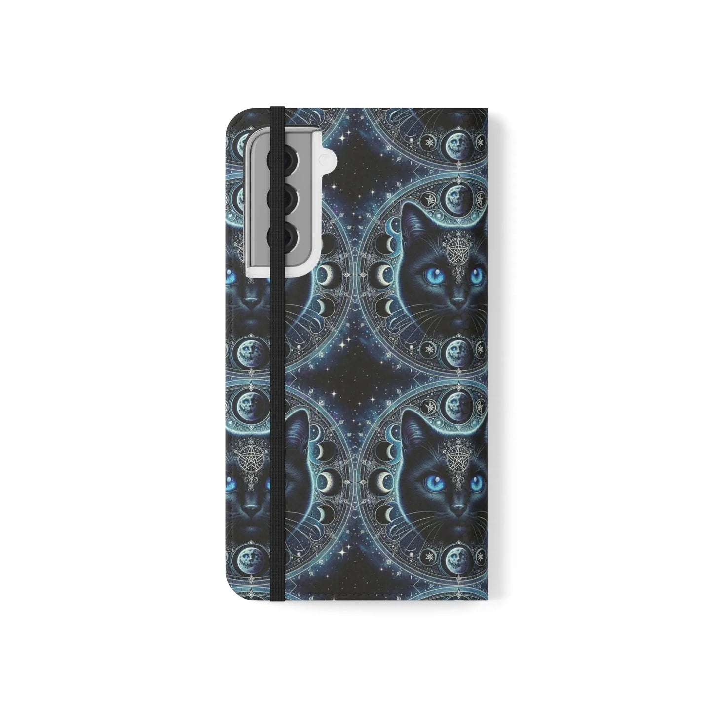 Cosmic Cat Flip Case - Stylish Galaxy Design for Cat Lovers Printify