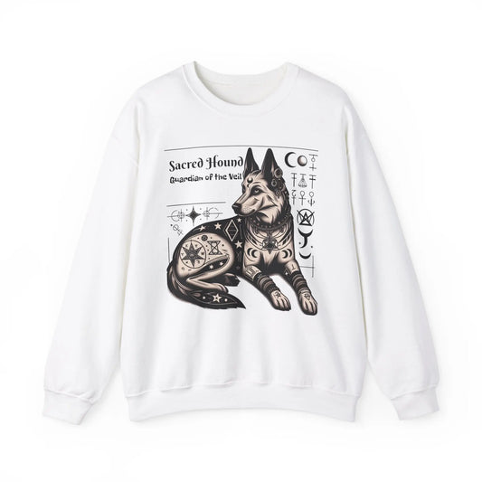 Wiccan Dog Sweatshirt with Sacred Hound Design Printify